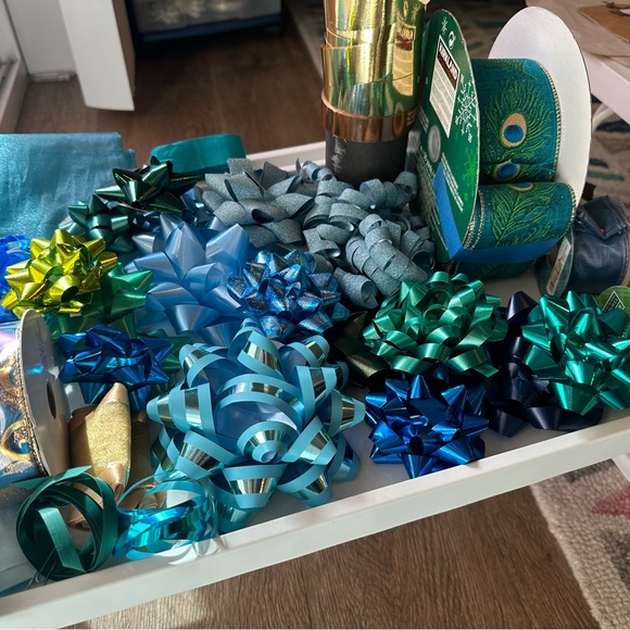 Other - Peacock Theme Blue & Teal Gift Bows  Variety Pack for Gift/Party Decorations